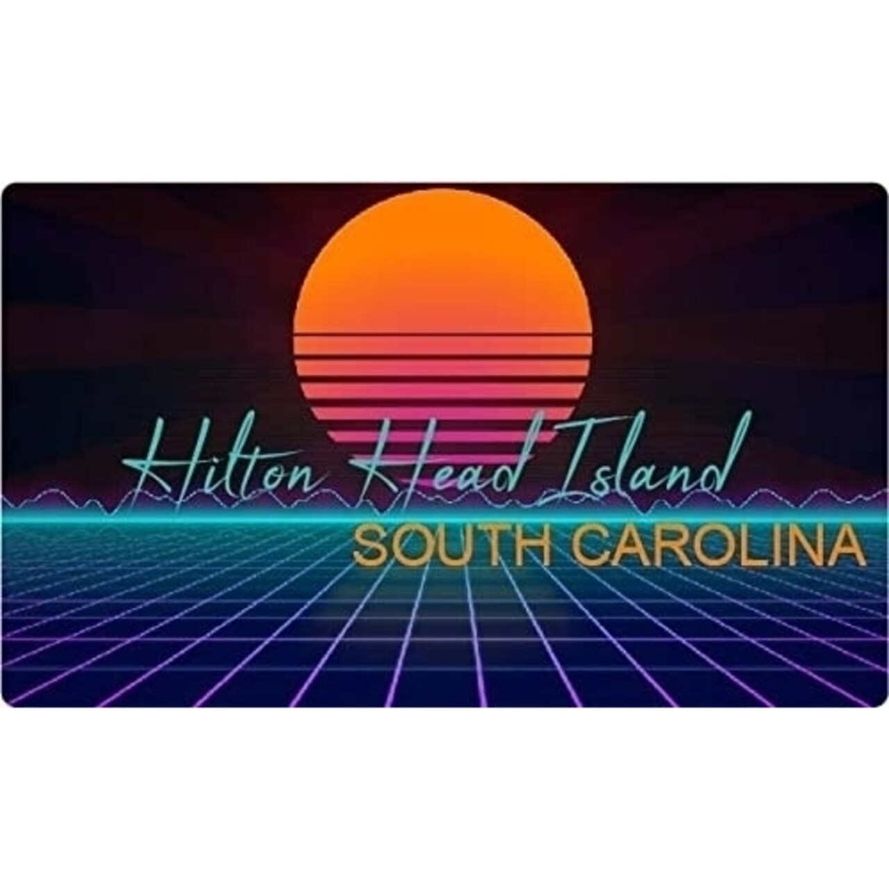 R and R Imports Hilton Head Island South Carolina 4 X 2.25-Inch Fridge Magnet Retro Neon Design